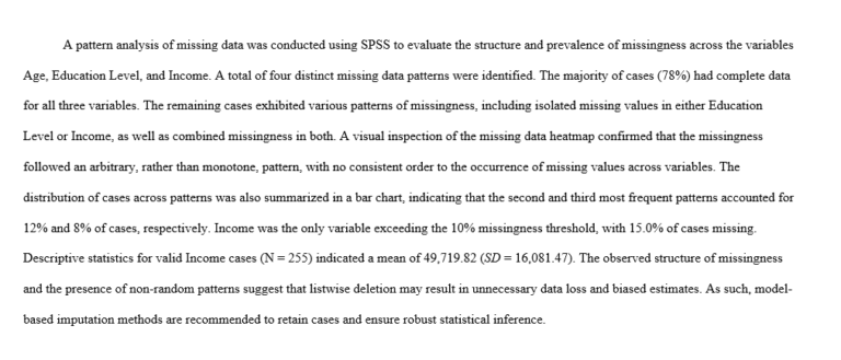 Missing Analyse Patterns in SPSS - Explained, Performed, Report